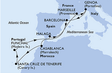Wyspy Kanaryjskie - barcelona - MSC Magnifica