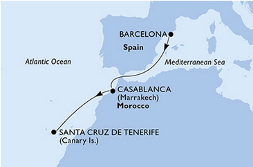 Wyspy Kanaryjskie - Barcelona - MSC Magnifica