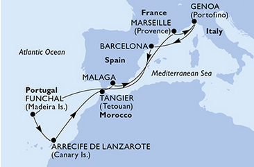 Wyspy Kanaryjskie - Malaga - MSC Magnifica