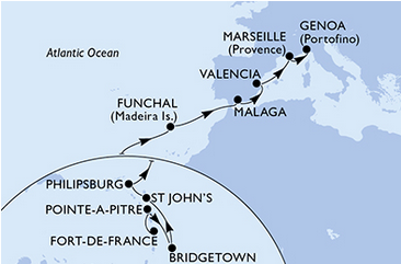Transatlantyk - Fort de France - MSC Seaside