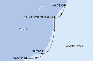 Ameryka Południowa - Maceio - MSC Seashore