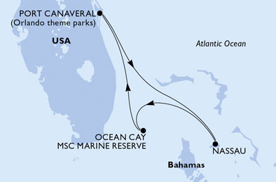 Bahamy - Port Canaveral - MSC Meraviglia