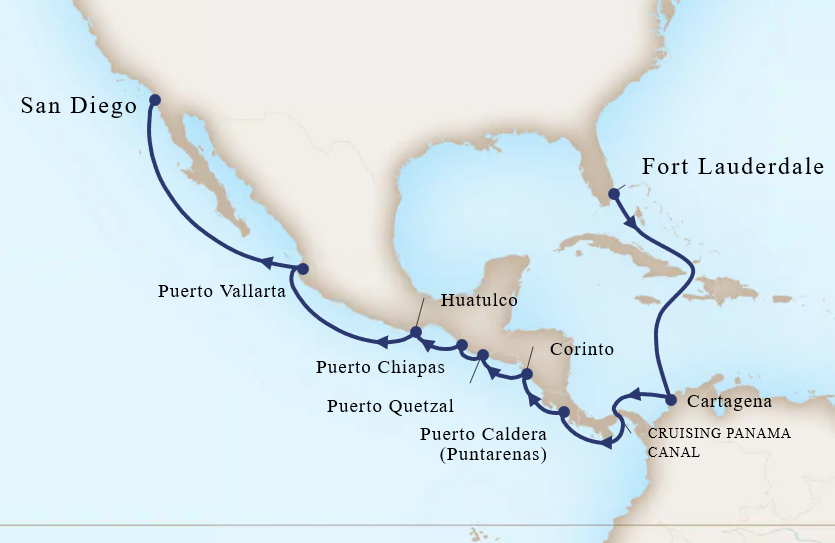 Kanał Panamski - Fort Lauderdale - Eurodam