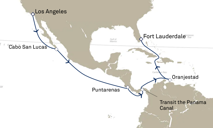 Kanał Panamski - Los Angeles - Queen Elizabeth