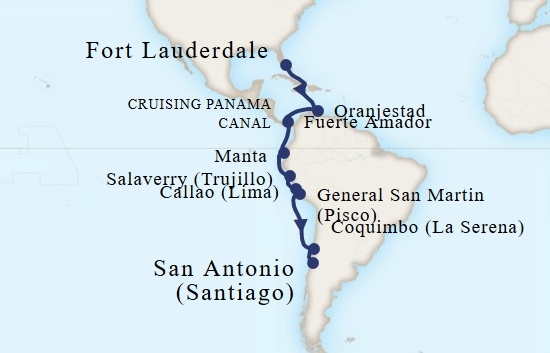Kanał Panamski - Fort Lauderdale - Zaandam