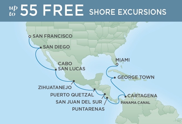Kanał Panamski - Miami - Seven Seas Mariner