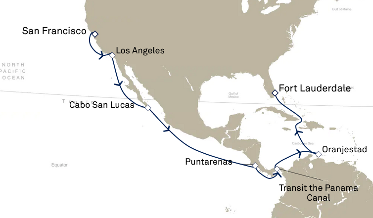 Kanał Panamski - San Francisco - Queen Elizabeth