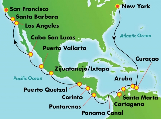 Kanał Panamski - Nowy Jork - Norwegian Gem