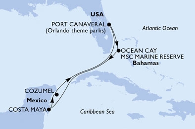 Karaiby - Port Canaveral - MSC Divina