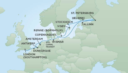 Morze Bałtyckie - Southampton - Seven Seas Navigator