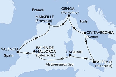 Morze Śródziemne - Cagliari - MSC Divina