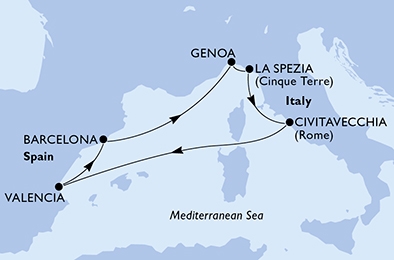 Morze Śródziemne - Civitavecchia - MSC Grandiosa