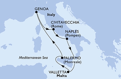 Morze Śródziemne - Genua - MSC Grandiosa