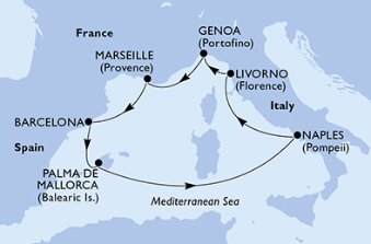 Morze Śródziemne - Neapol - MSC Seaside
