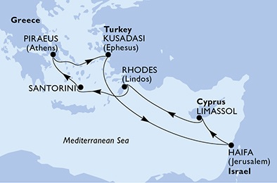 Morze Śródziemne - Pireus - MSC Lirica