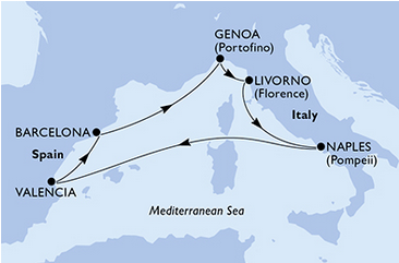 Morze Śródziemne - Walencja - MSC Bellissima