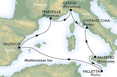 Morze Śródziemne- Genua-  MSC Preziosa
