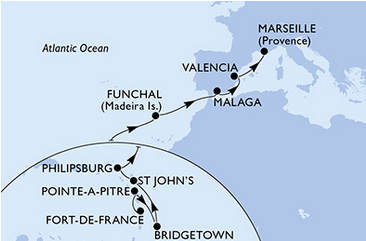 Transatlantyk - Fort de France - MSC Seaside