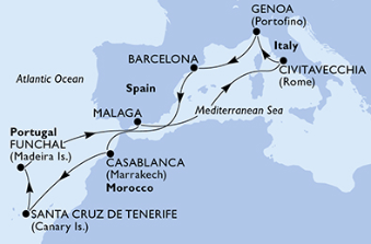 Wyspy Kanaryjskie - Barcelona - MSC Splendida